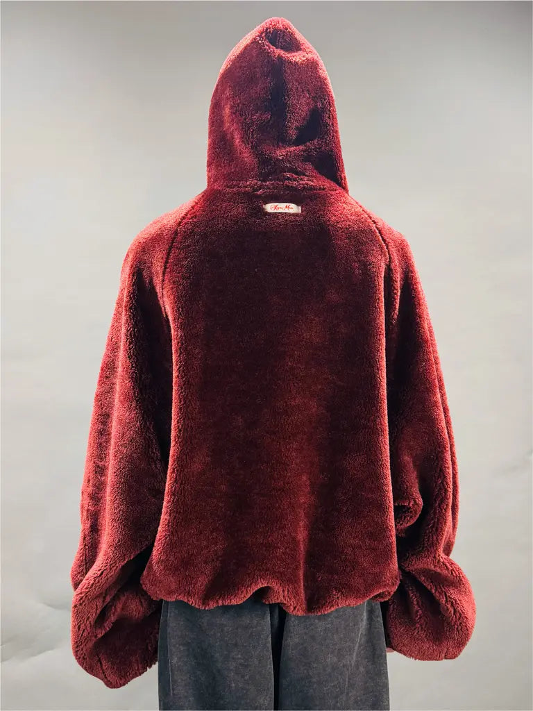 SYUMAN. REVERSIBLE HOODIE / BROWN WINE
