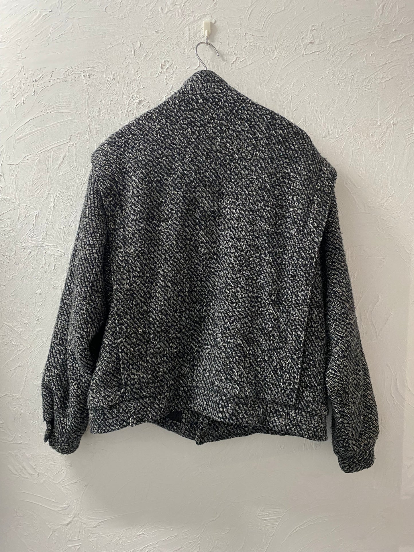 80s SADDLERY mix color wool blouson