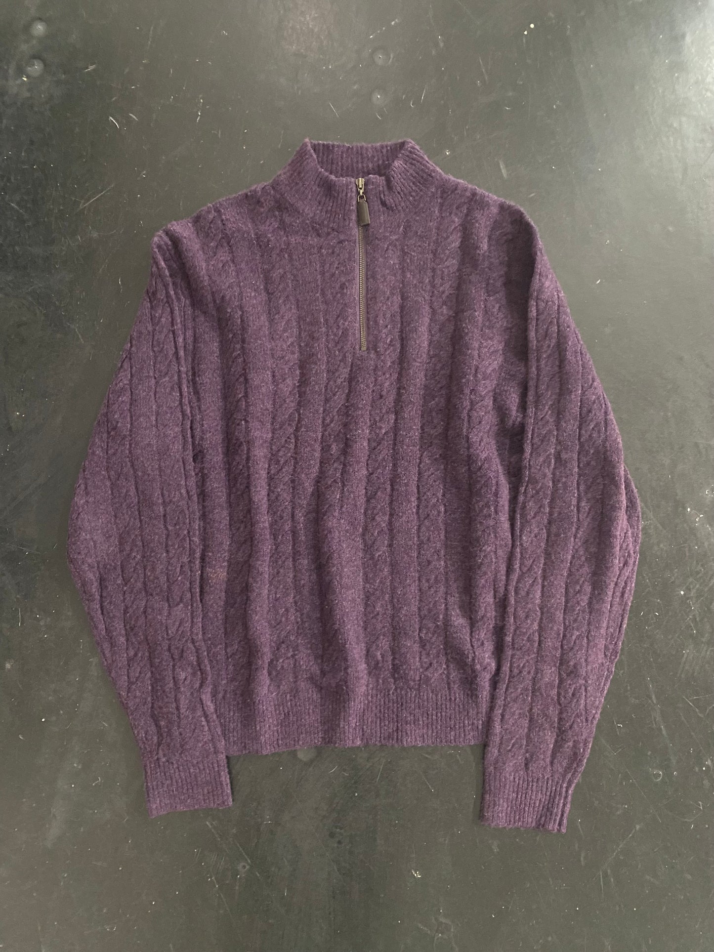 SCOTT BARBER merino wool half zip knit