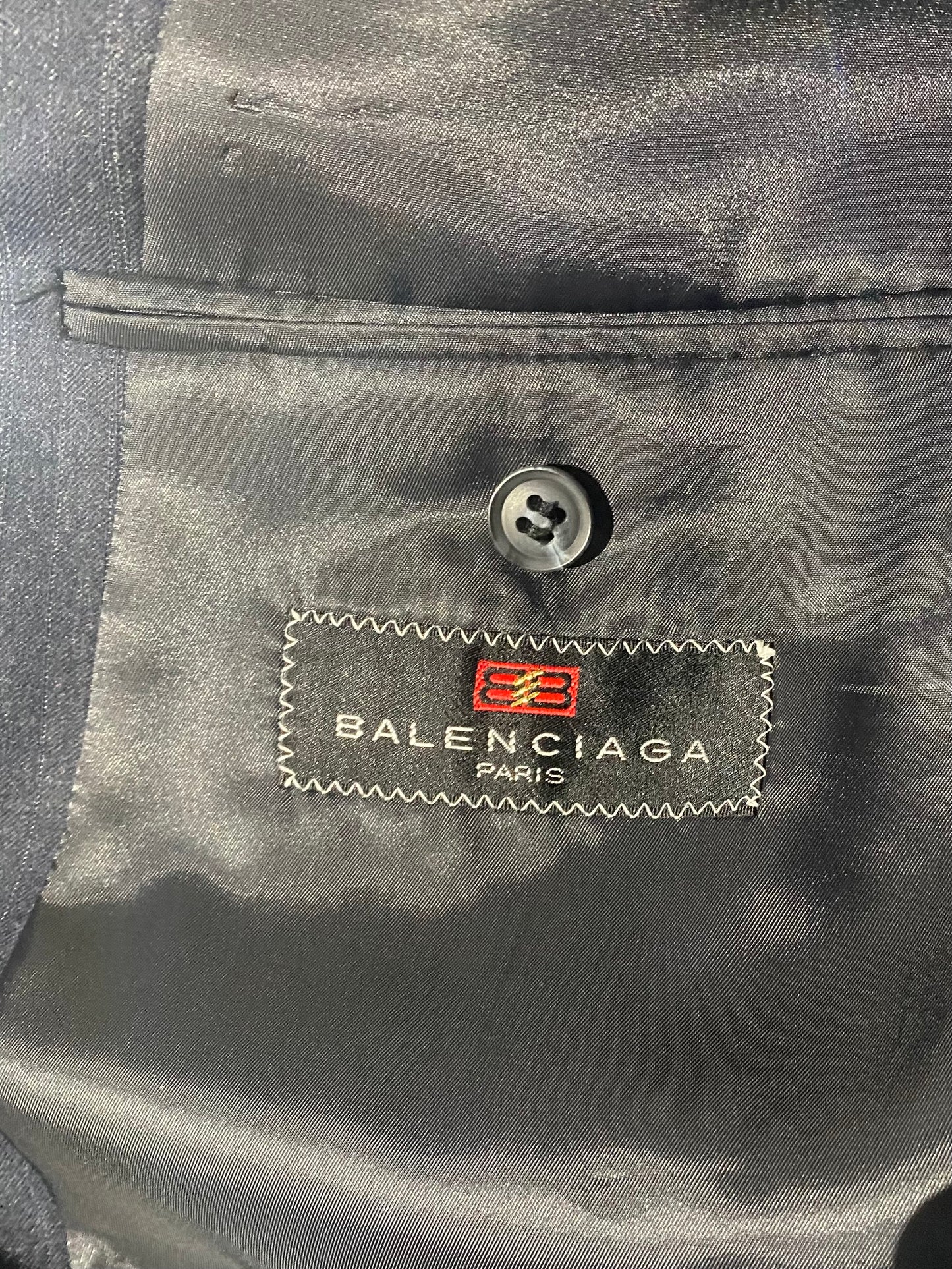 BALENCIAGA PARIS wool stripe tailored set-up