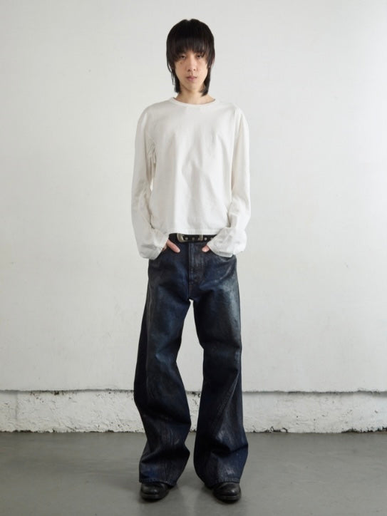 NVRFRGT 3D TWISTED WIDE LEG JEANS