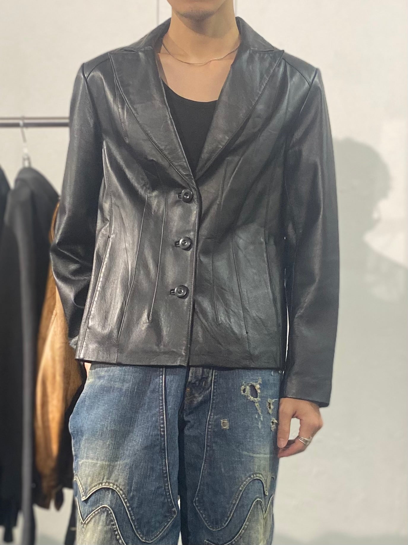east5th double leather jacket