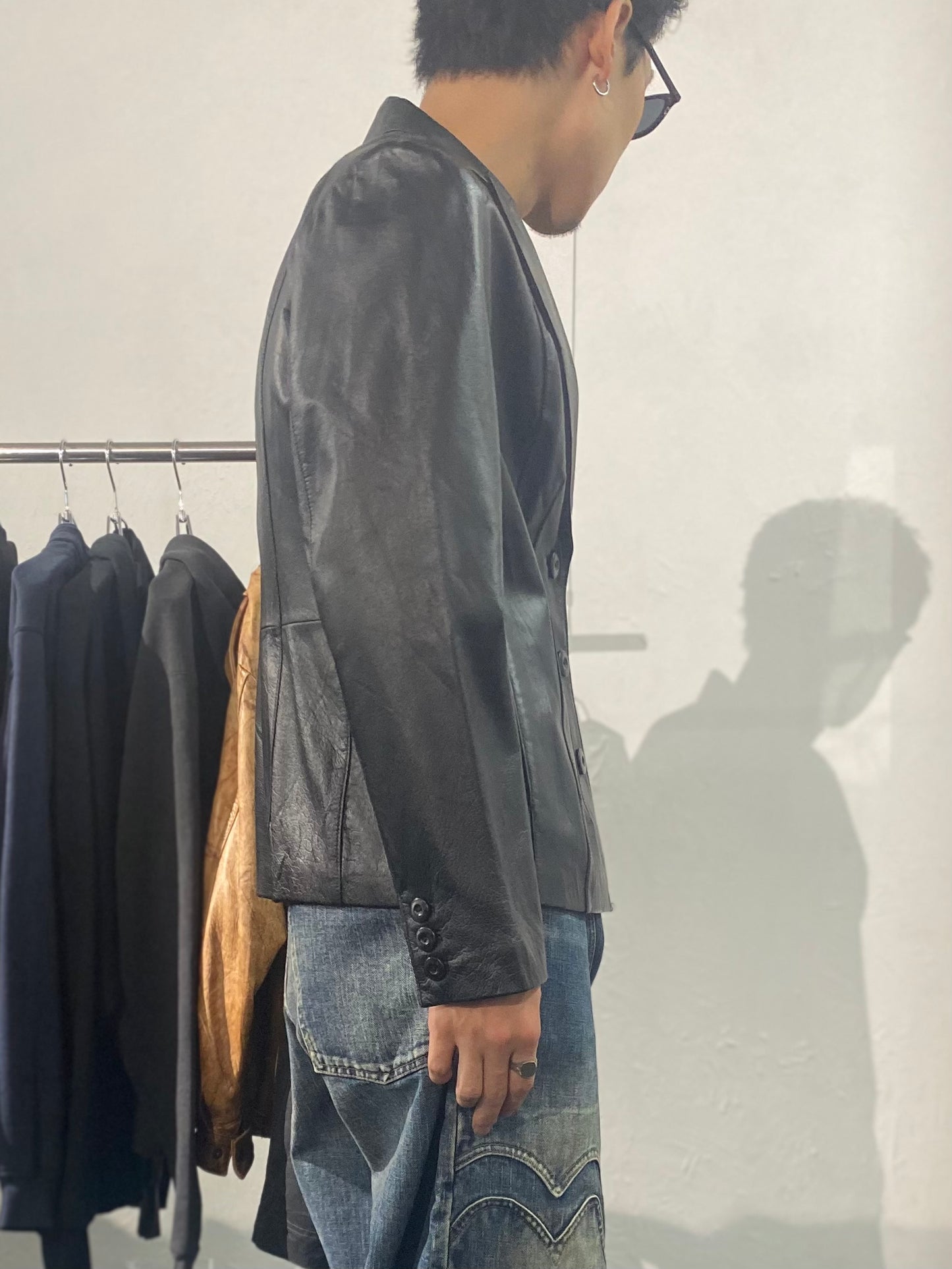 east5th double leather jacket