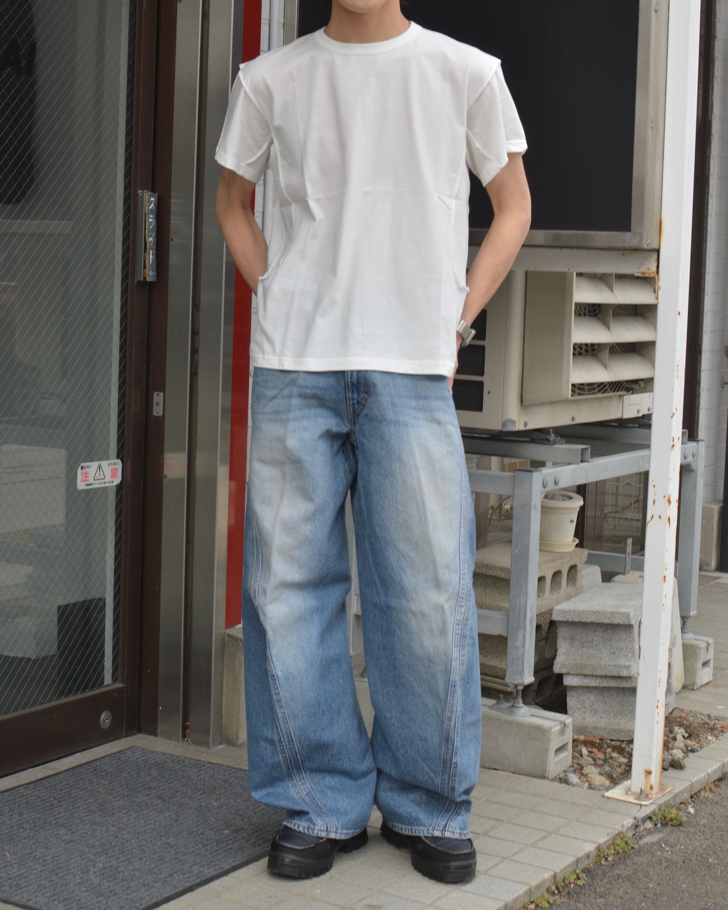 NVRFRGT / 3D TWISTED WIDE LEG JEANS