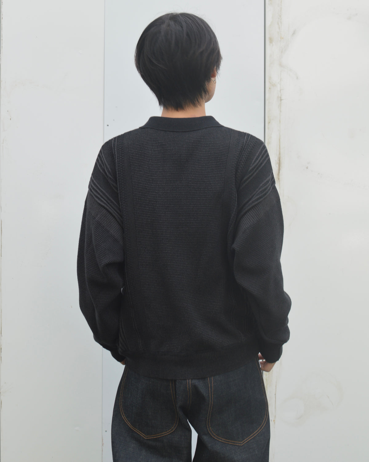 YASHIKI Akisame Knit Polo BLACK
