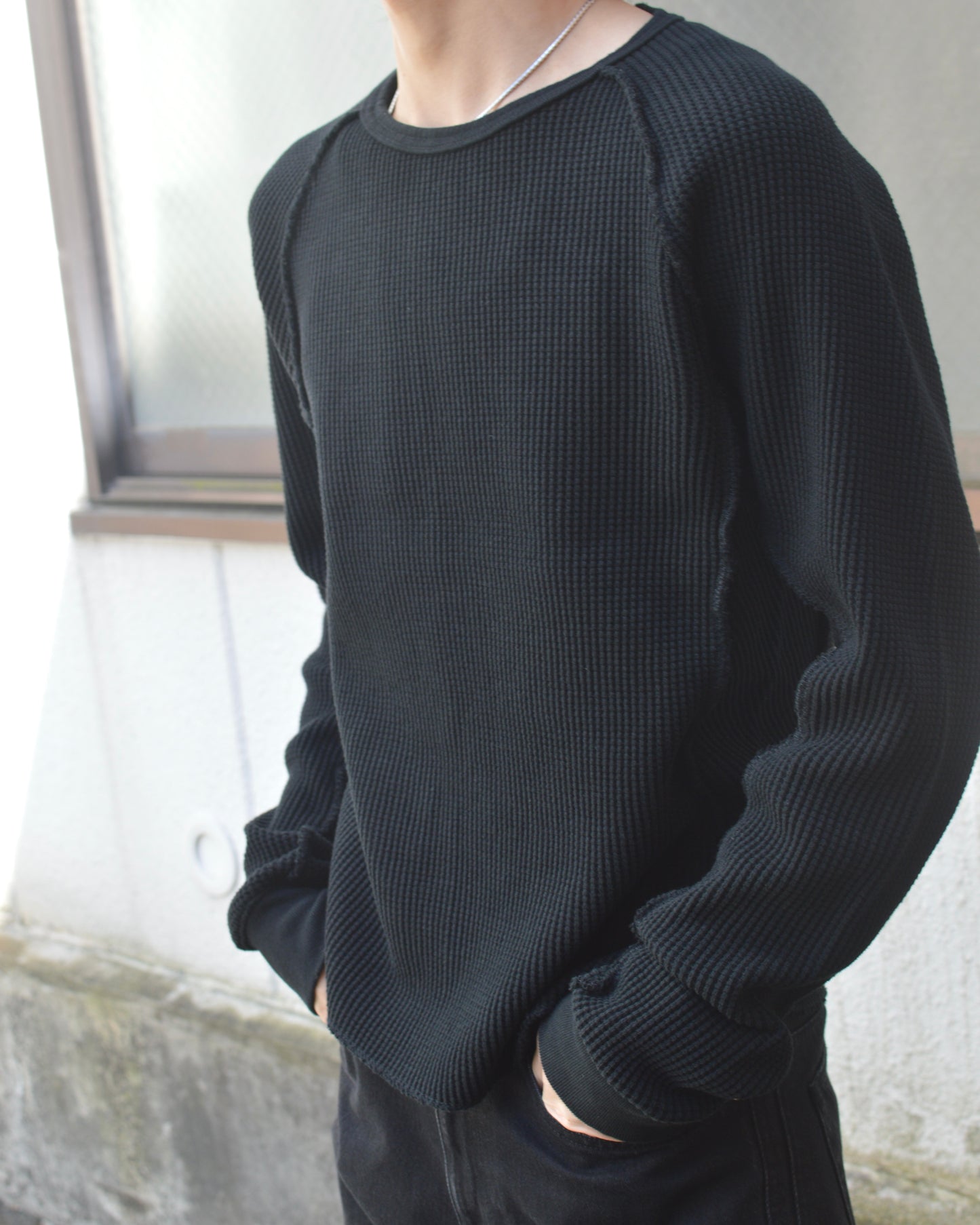 NVRFRGT WAFFLE THERMAL LONG SLEEVE T‑SHIRT