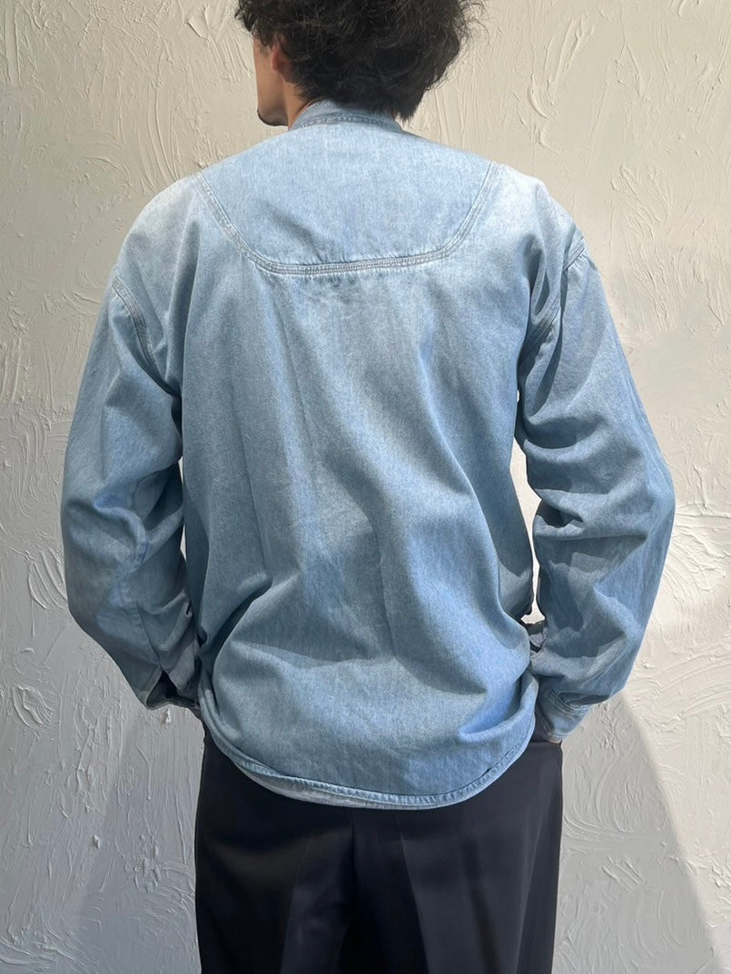 denim frill shirt
