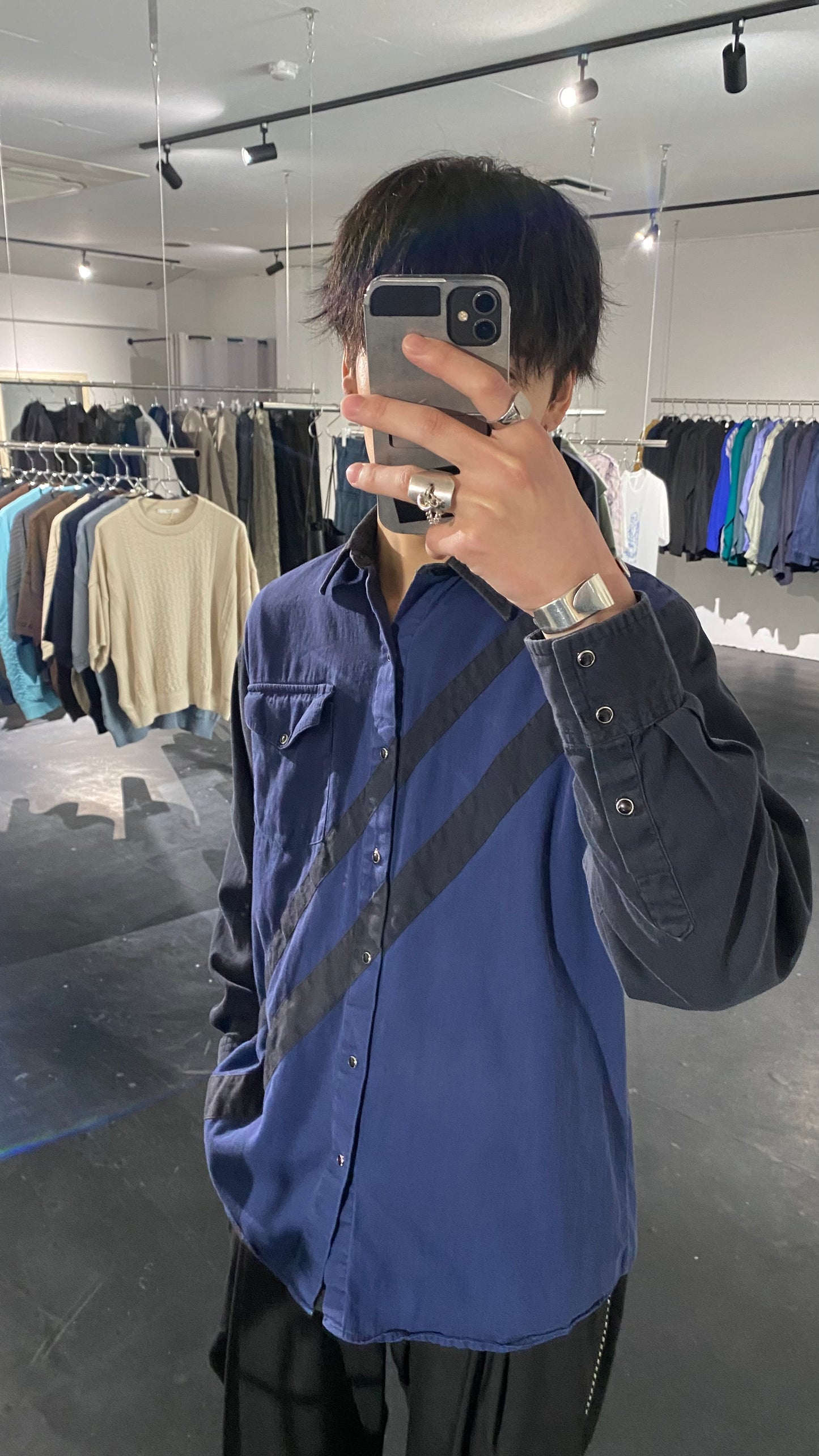 90s ROPER diagonal design western shirt