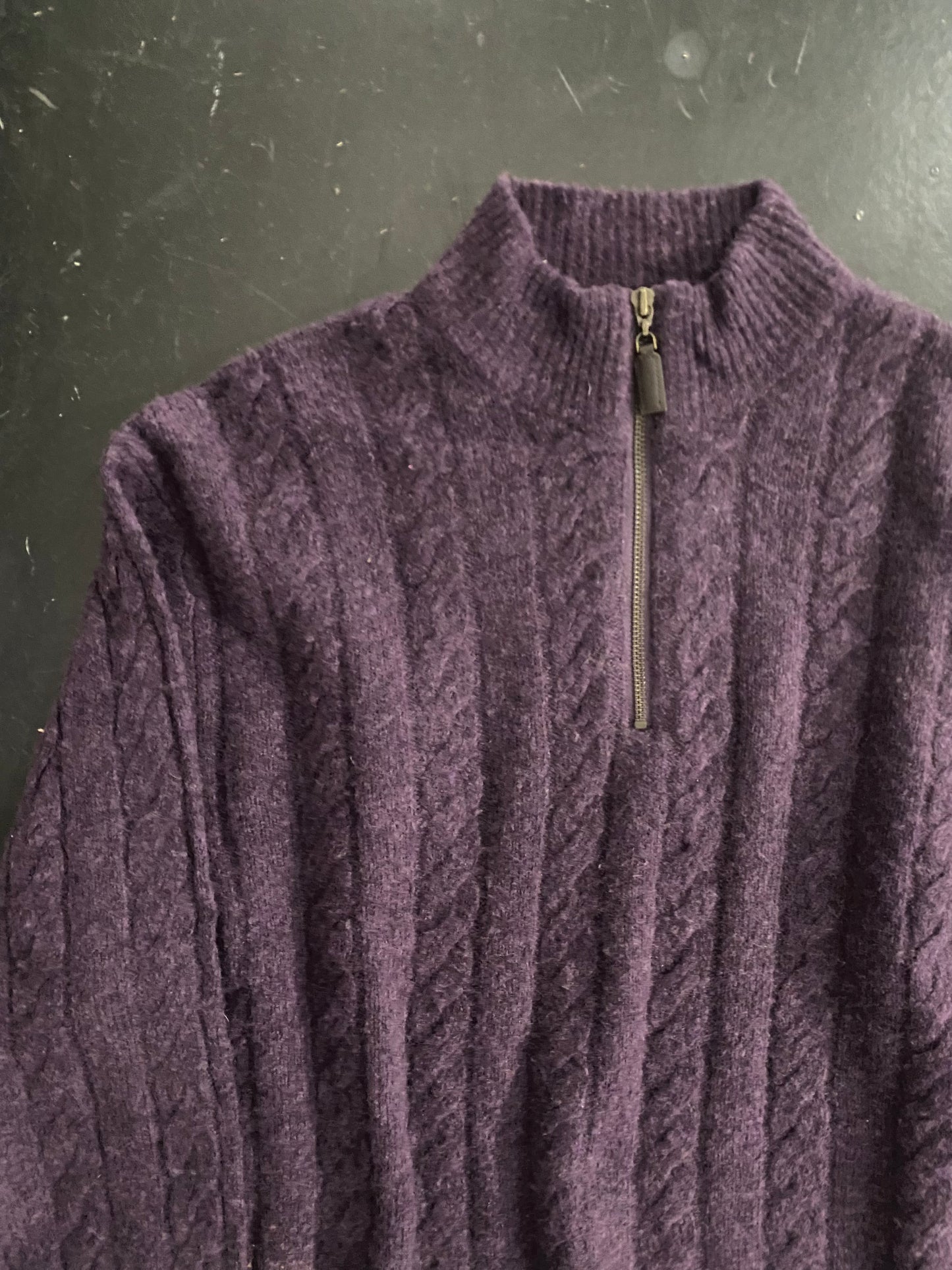 SCOTT BARBER merino wool half zip knit