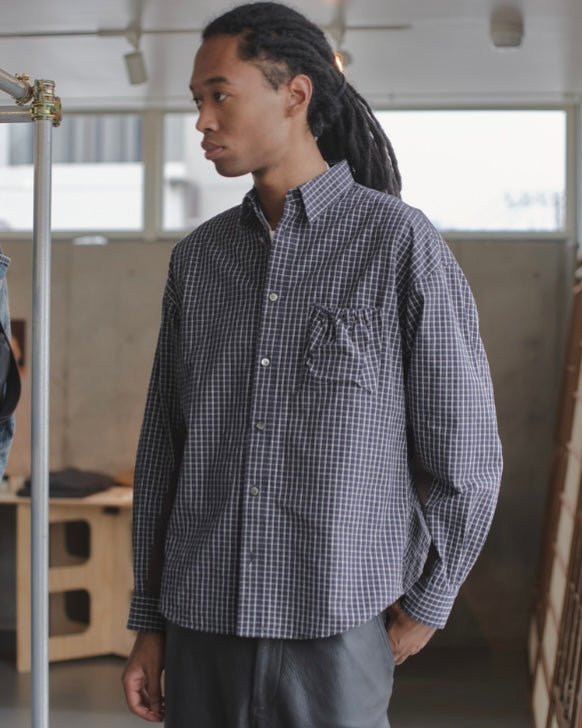 refomed WRIST PATCH SLOUCH SHIRT "CHECK"