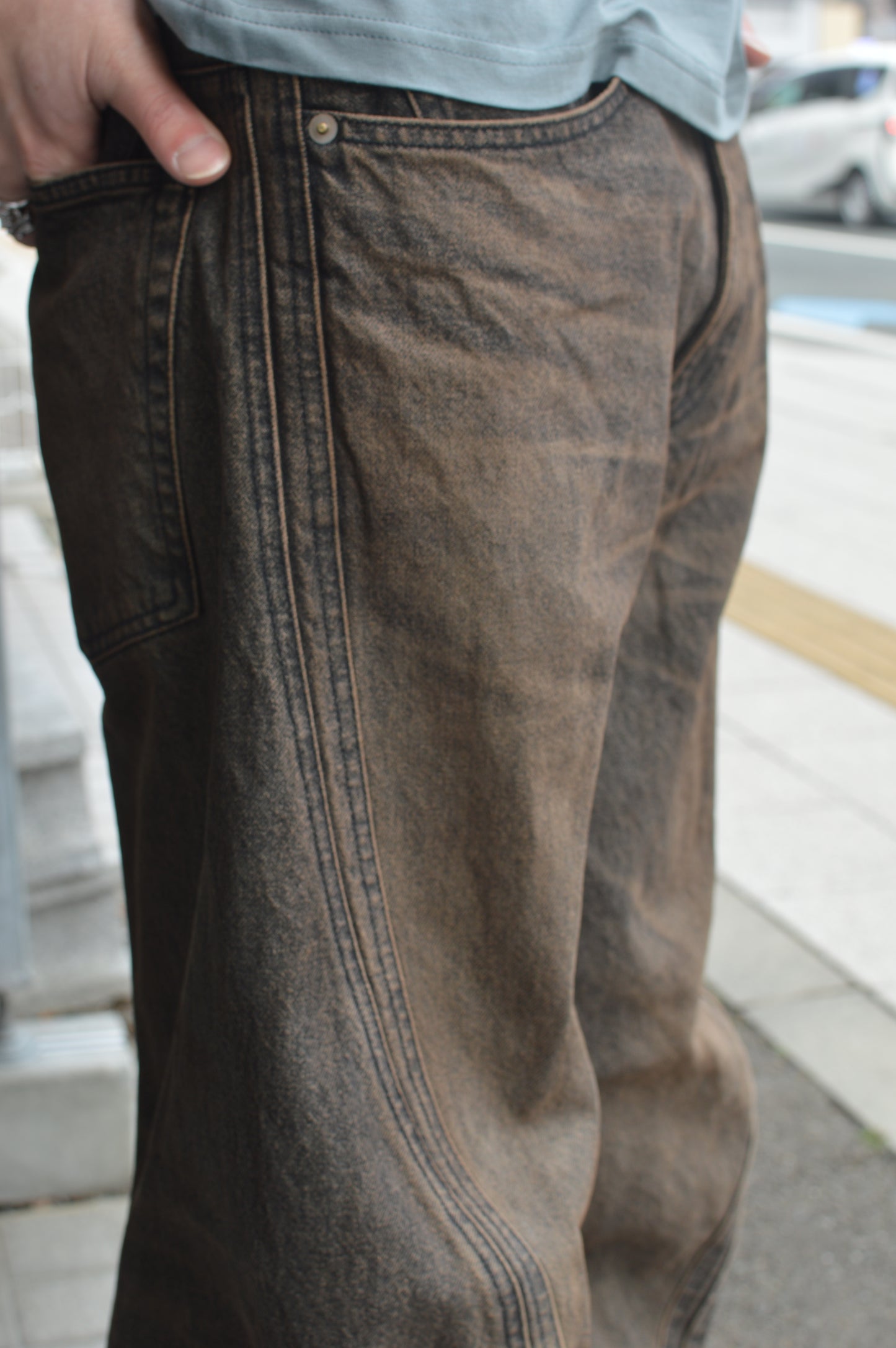 NVRFRGT / 3D TWISTED WIDE LEG JEANS