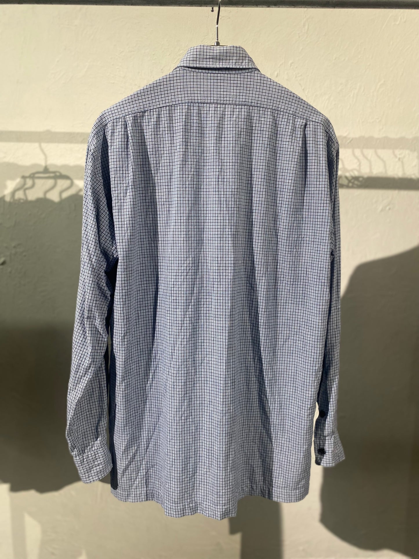 90s Polo by Ralph Lauren 『HULTON』cotton linen check shirt