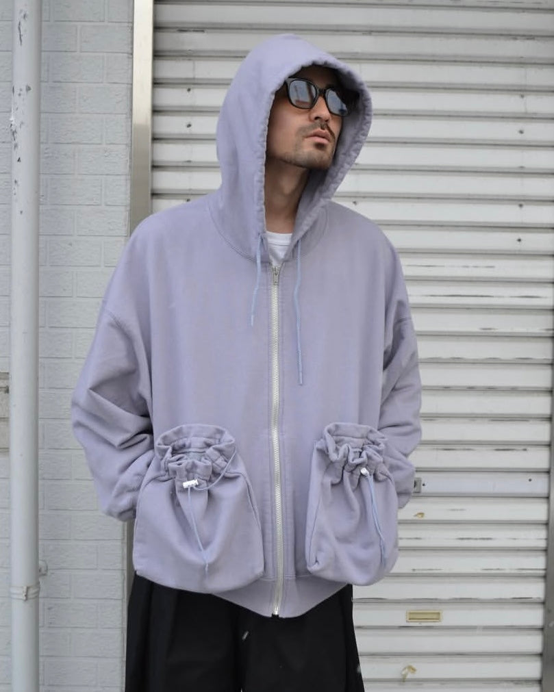 refomed "KINCHAKU" ZIPUP HOODIE LAVENDER