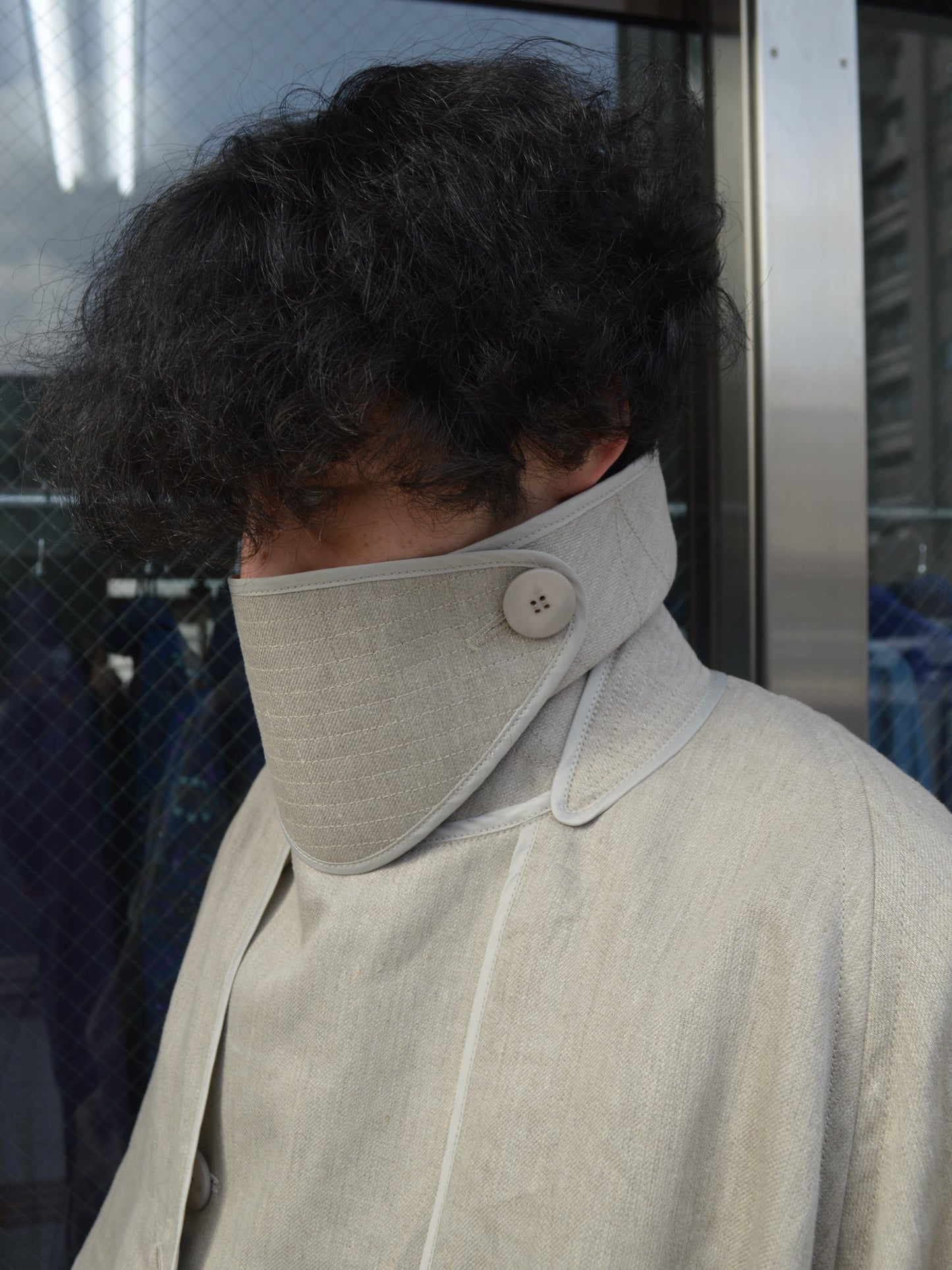 I'm here / with PIPING :LINEN TRENCH COAT / BEIGE