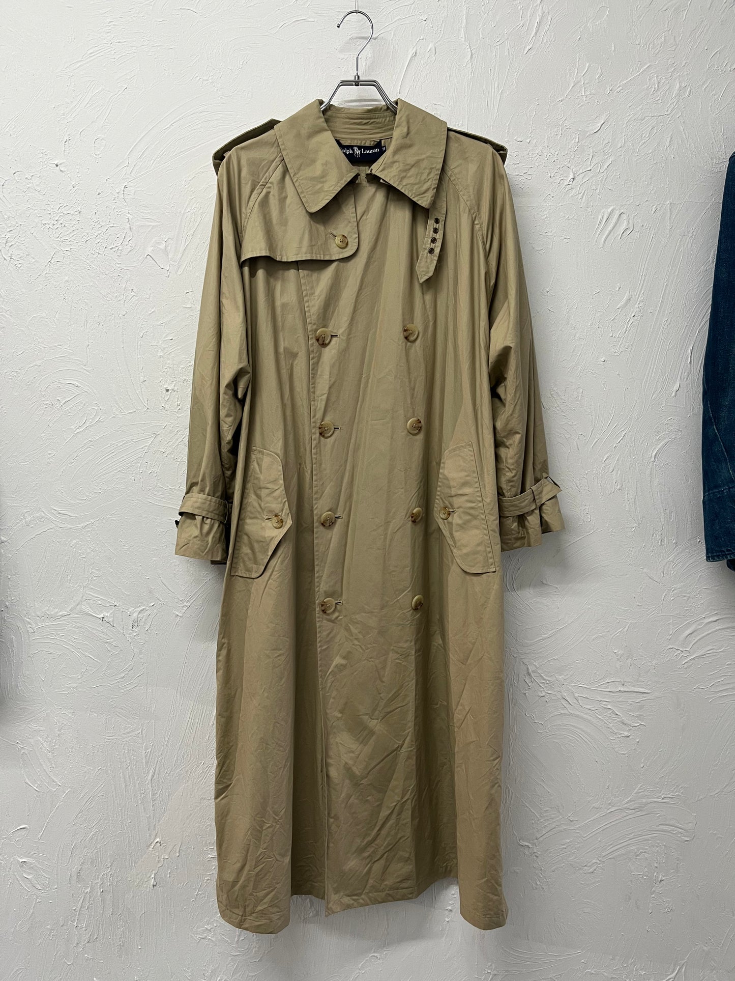 90s Ralph Lauren cotton satin trench coat
