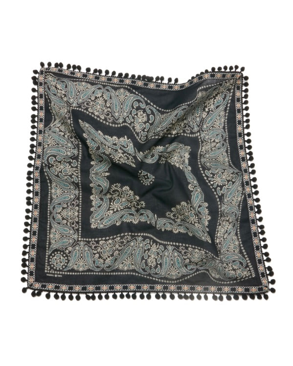 SUGARHILL POMPOM BANDANA BLACK