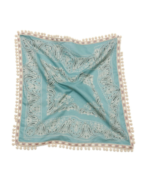 SUGARHILL POMPOM BANDANA MINT