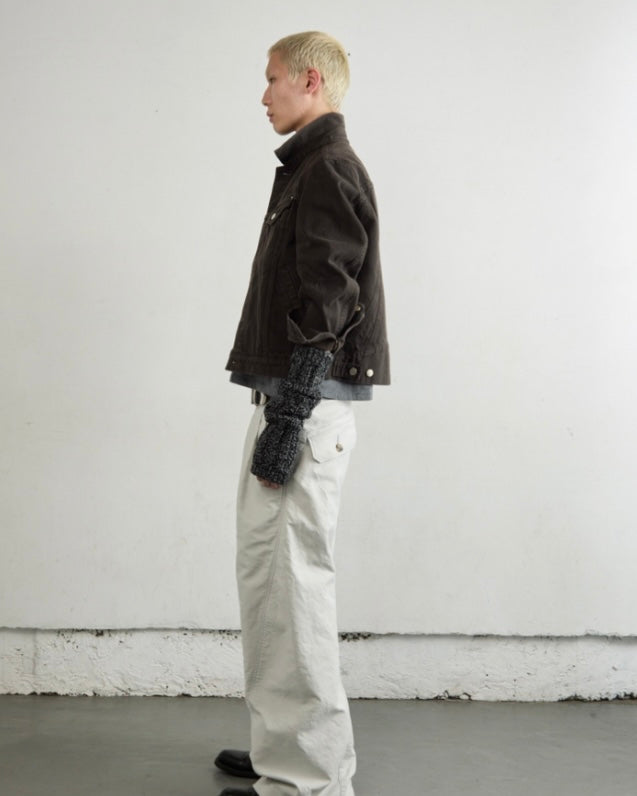 NVRFRGT 3D TRUCKER JACKET DARK BROWN