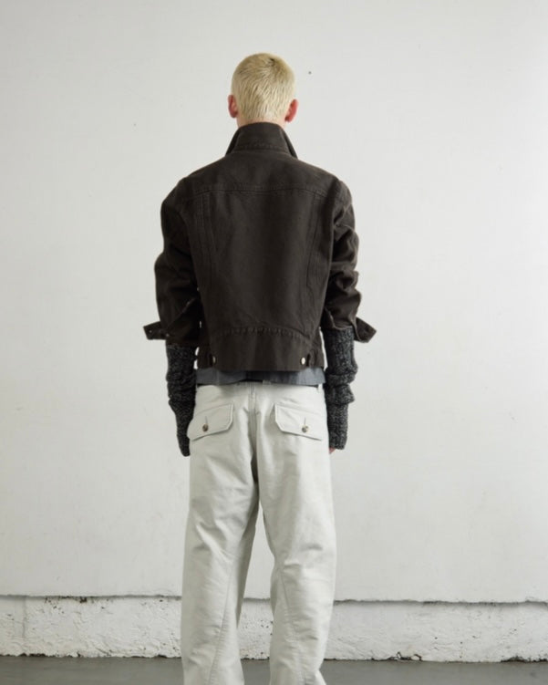 NVRFRGT 3D TRUCKER JACKET DARK BROWN