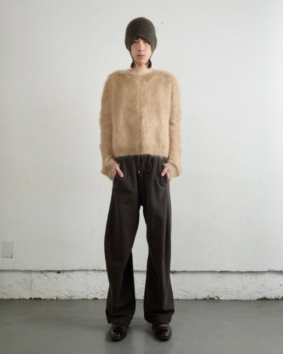 NVRFRGT 3D TWISTED LOUNGE PANTS DARK BROWN