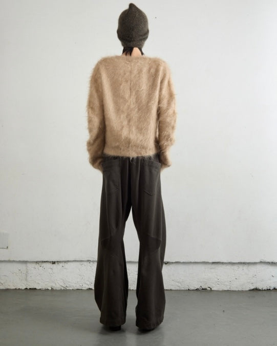 NVRFRGT 3D TWISTED LOUNGE PANTS DARK BROWN