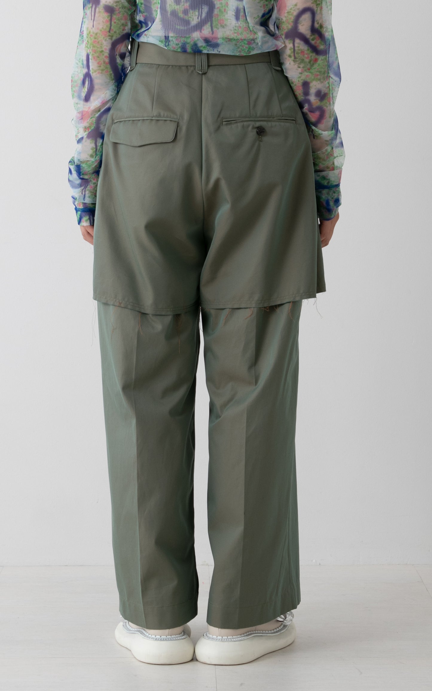 BASE MARK layered chino PT khaki