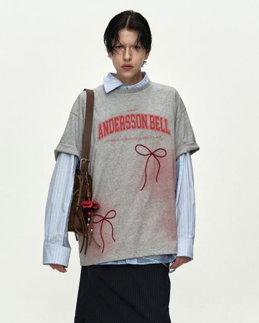 ADSB / RIBON EMB T MELANGE GREY