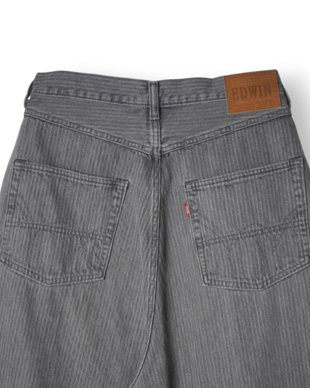 refomed FRESH MAN DENIM WIDE PANTS by EDWIN　"STRIPE" BLACK STRIPE
