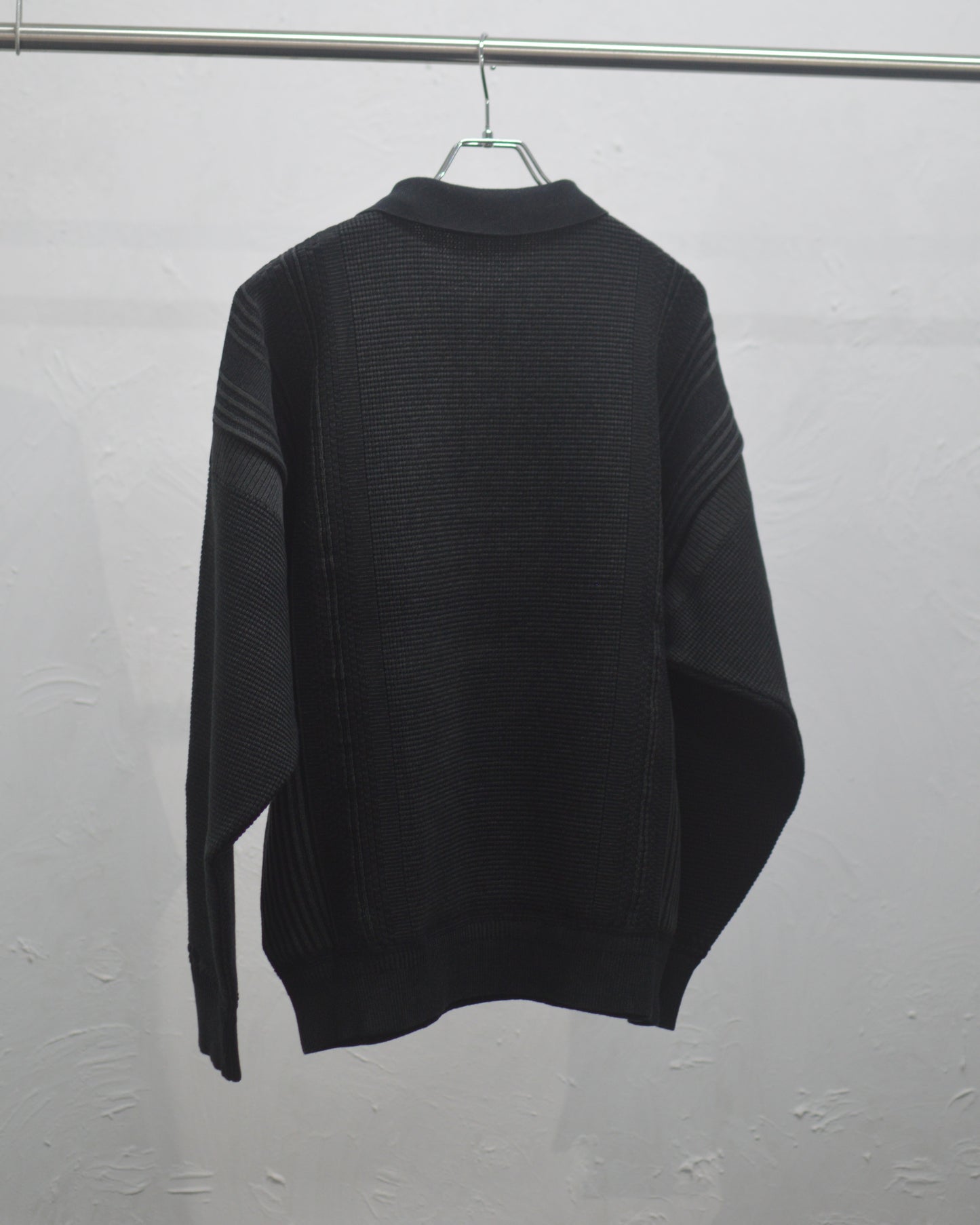 YASHIKI Akisame Knit Polo BLACK