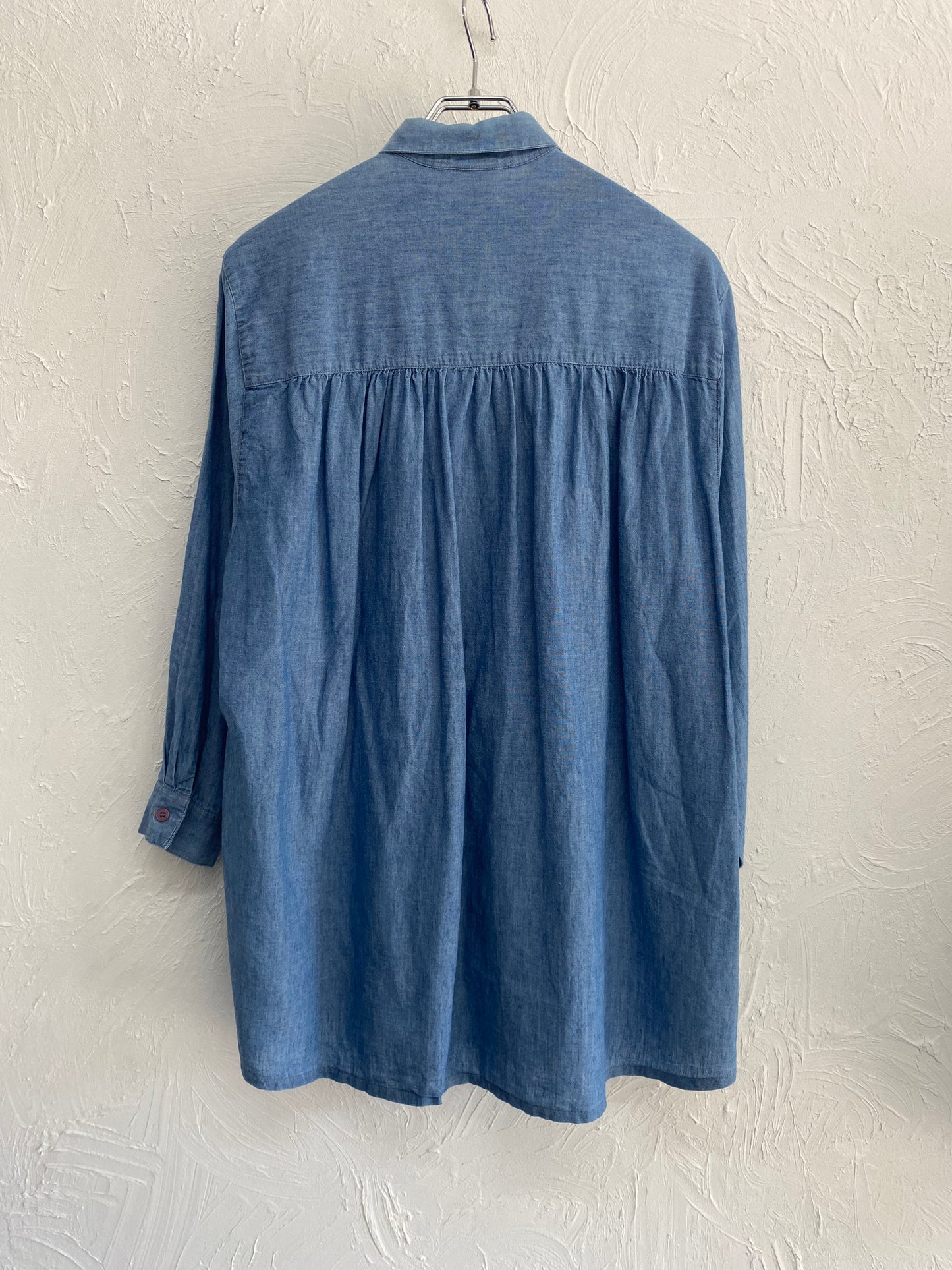 denim frill shirt