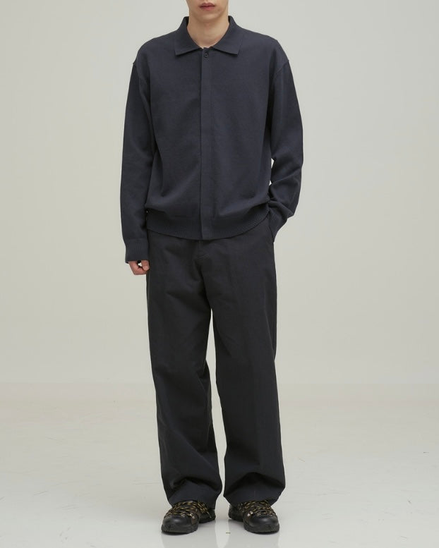 ANOTHER OFFICE Hidden Button Collar Cardigan