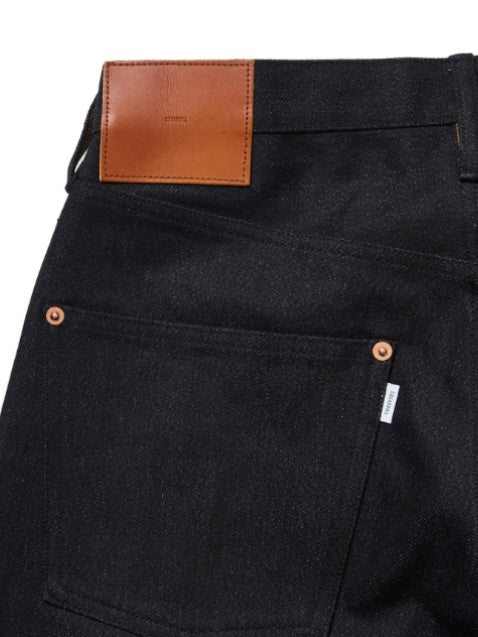SUGARHILL TWISTED HEATHER DENIM PANTS WIDE CUT BLUE BLACK