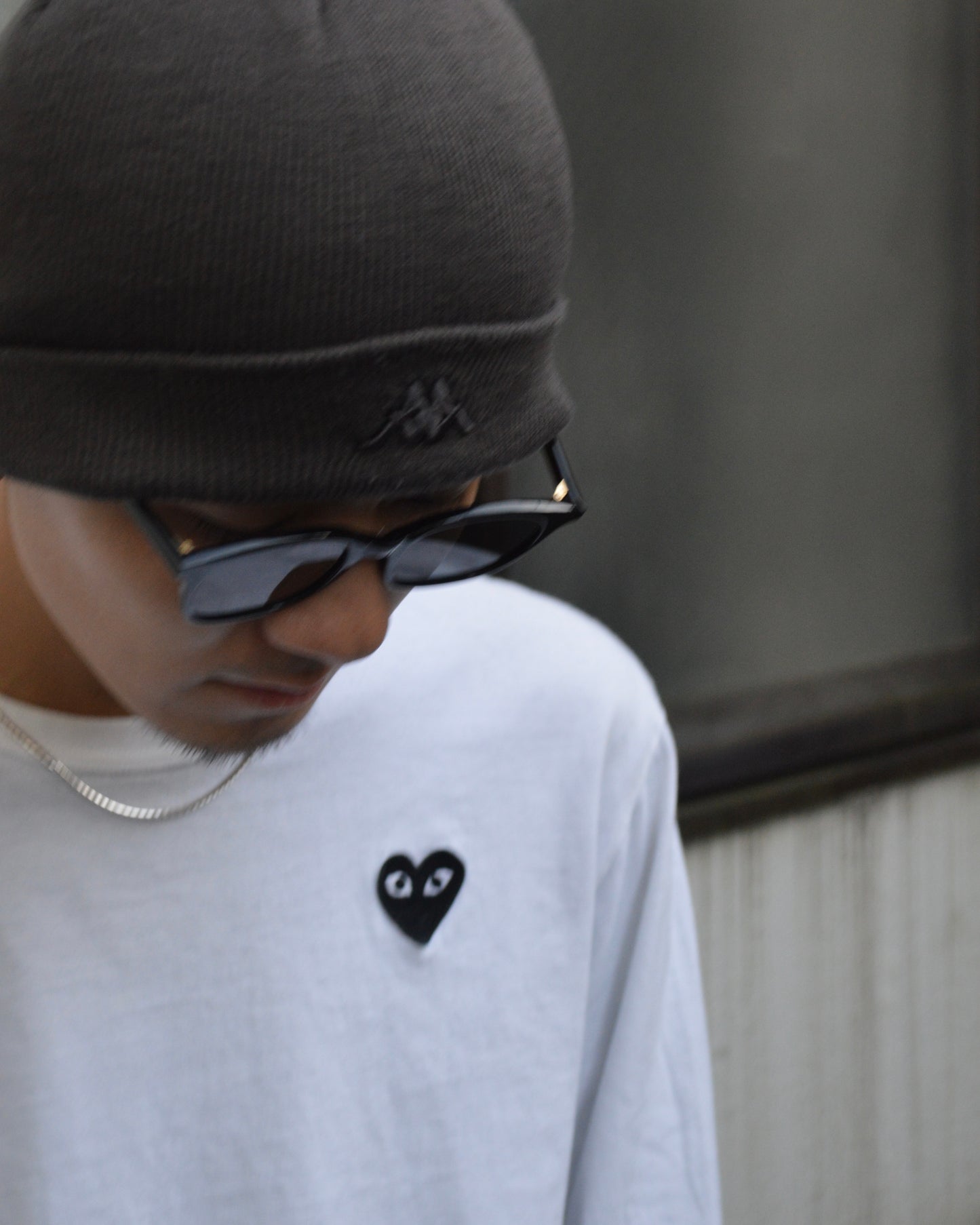 PLAY COMME des GARCONS BLACK HEART WAPPEN LS TEE