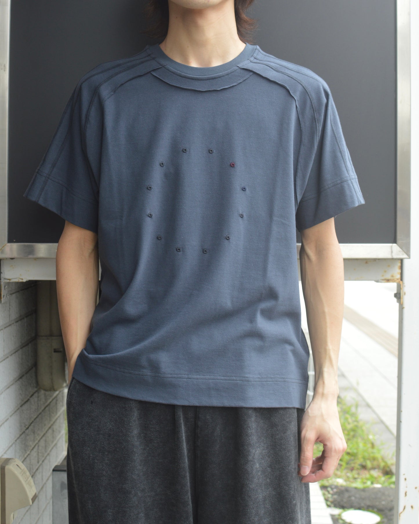 JIAN YE 十二支 TEE BLUE GRAY