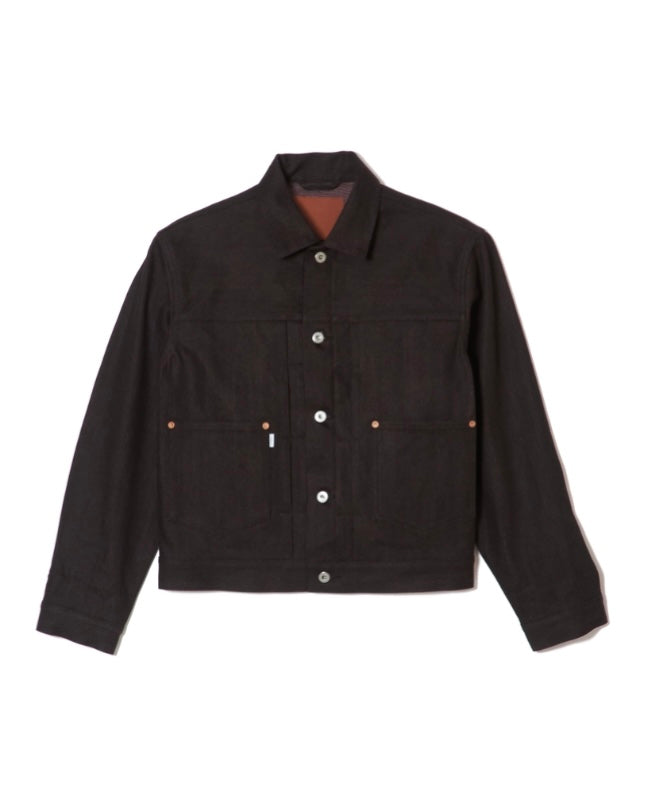 SUGARHILL TWISTED HEATHER DENIM JACKET  RED x BLACK