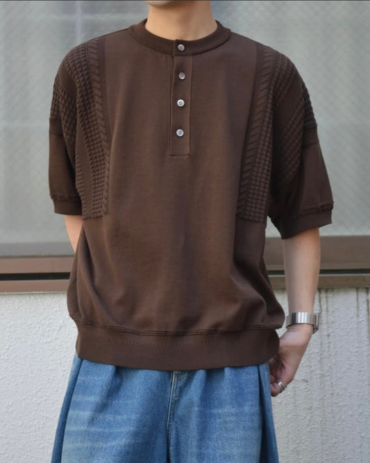 YASHIKI Ogawa Henley Knit