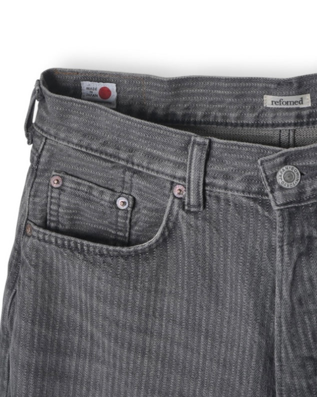 refomed FRESH MAN DENIM WIDE PANTS by EDWIN　"STRIPE" BLACK STRIPE