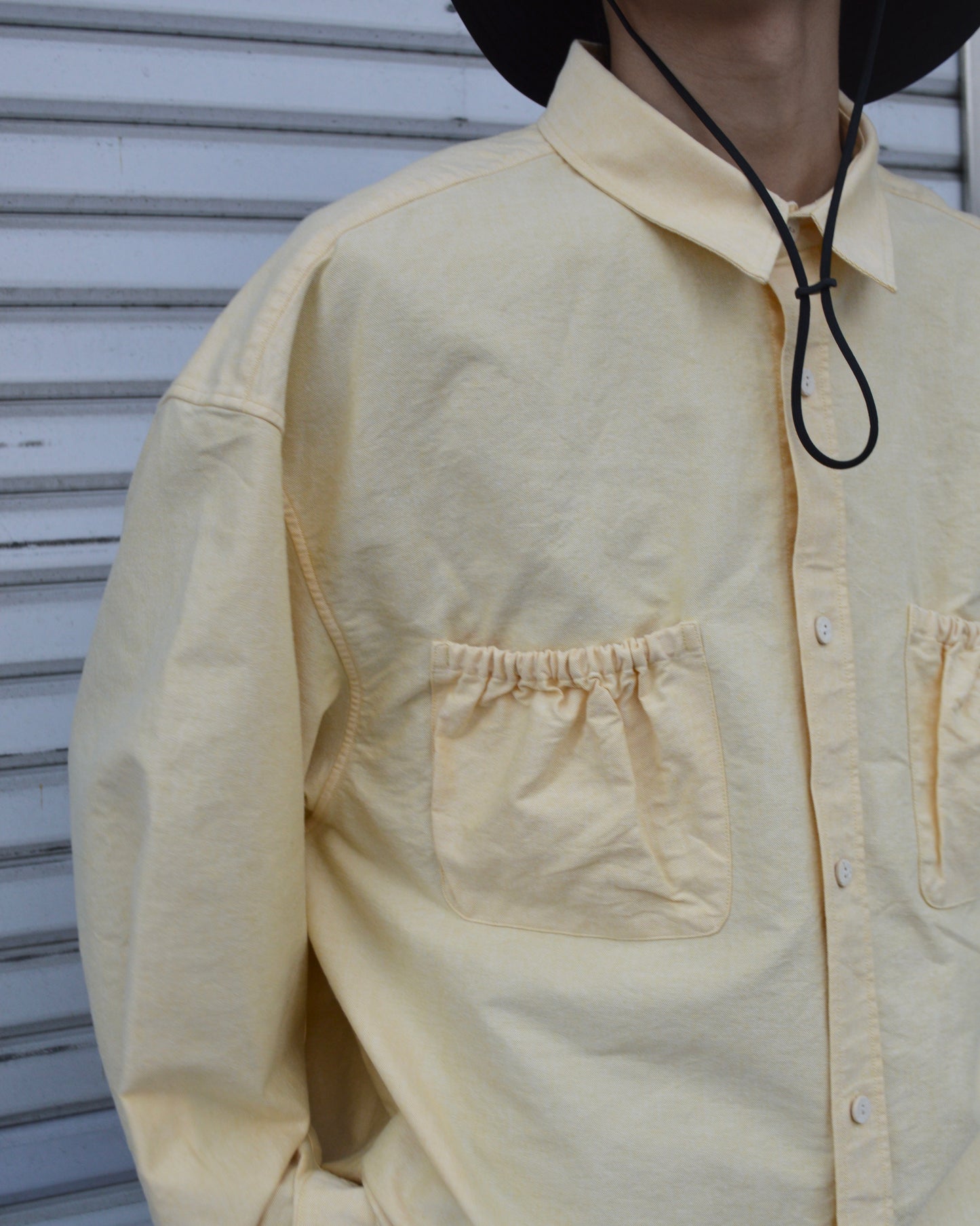 refomed WRIST PATCH WIDE SHIRT"OX" YELLOW