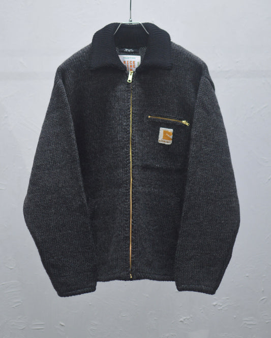RICE NINE TEN HOME MADE KNITTING DETROIT JACKET  DARK GRAY