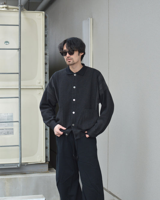 YASHIKI Kokuu Collar Cardigan BLACK