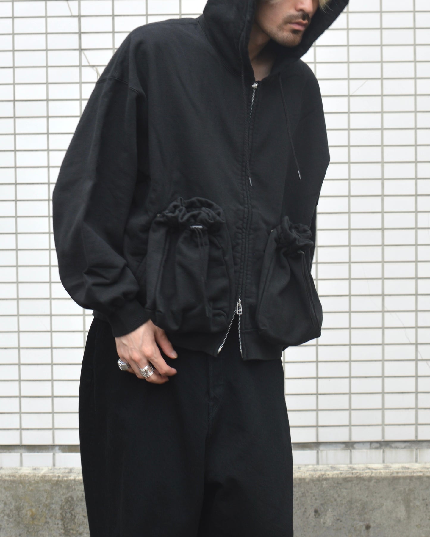 refomed "KINCHAKU" ZIP UP HOODIE
