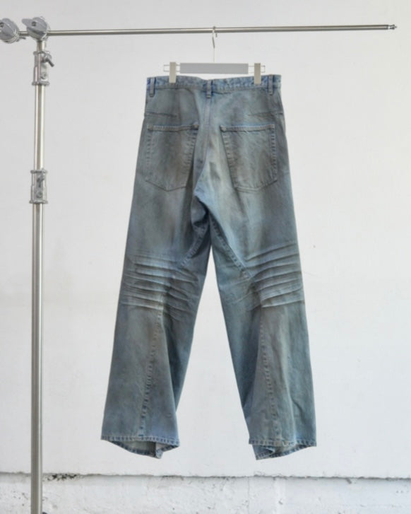 NVRFRGT 3D TWISTED WIDE LEG JEANS　DIRTY FADED INDIGO