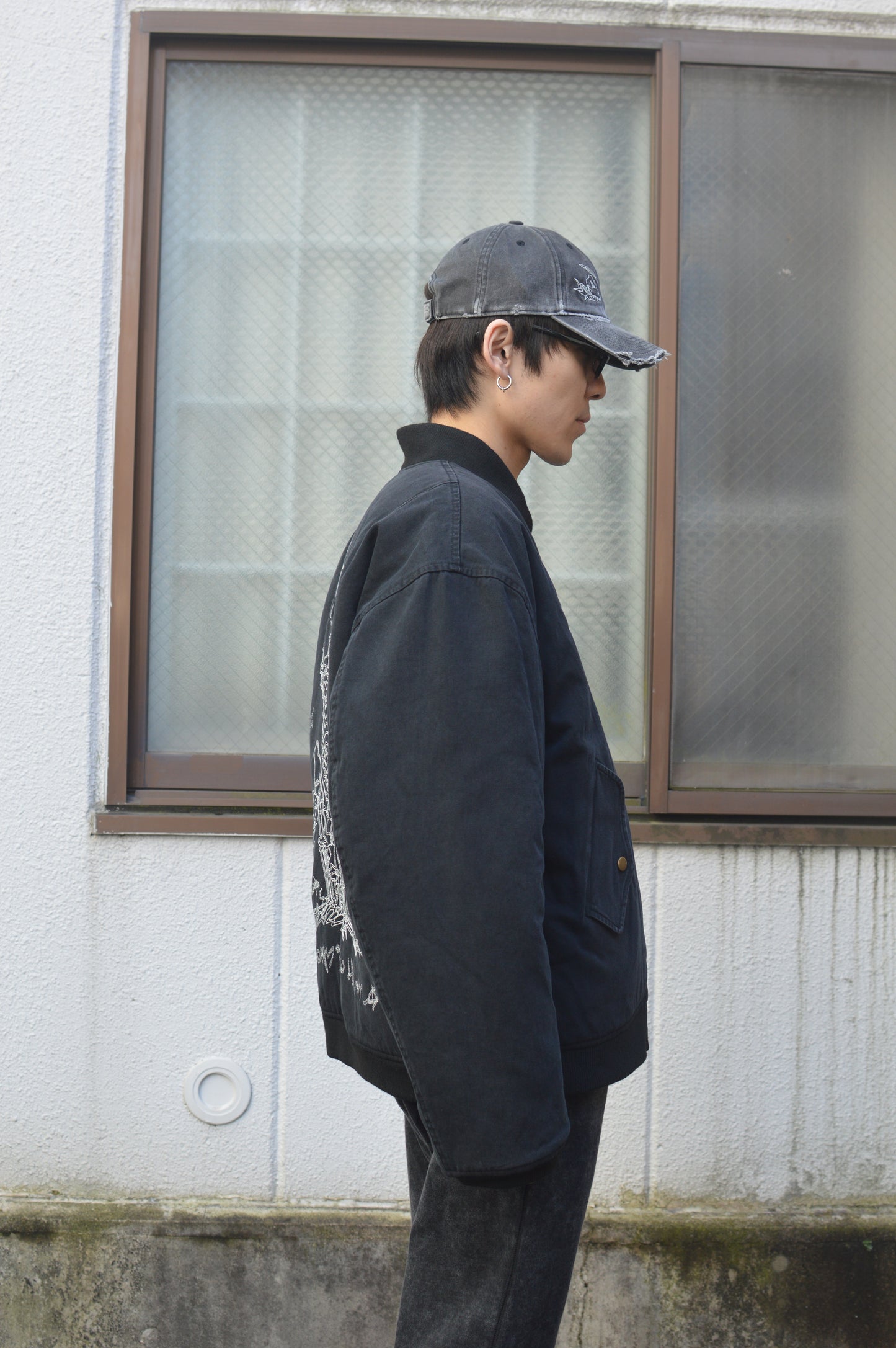 Skull dog Oversized Bomber jacket type