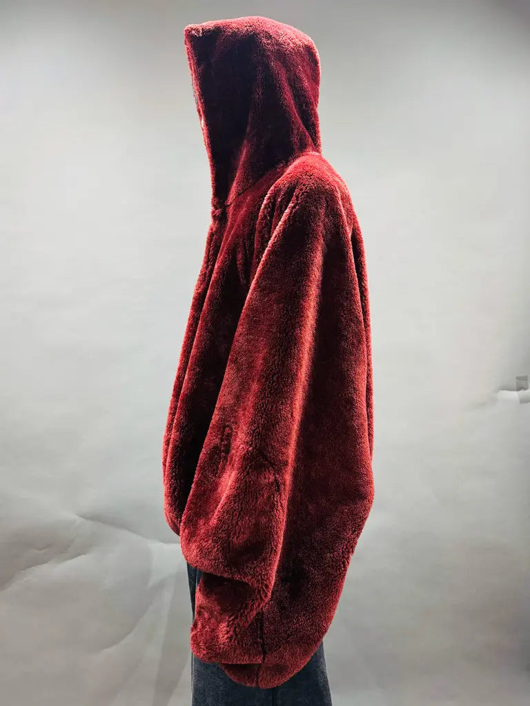 SYUMAN. REVERSIBLE HOODIE / BROWN WINE