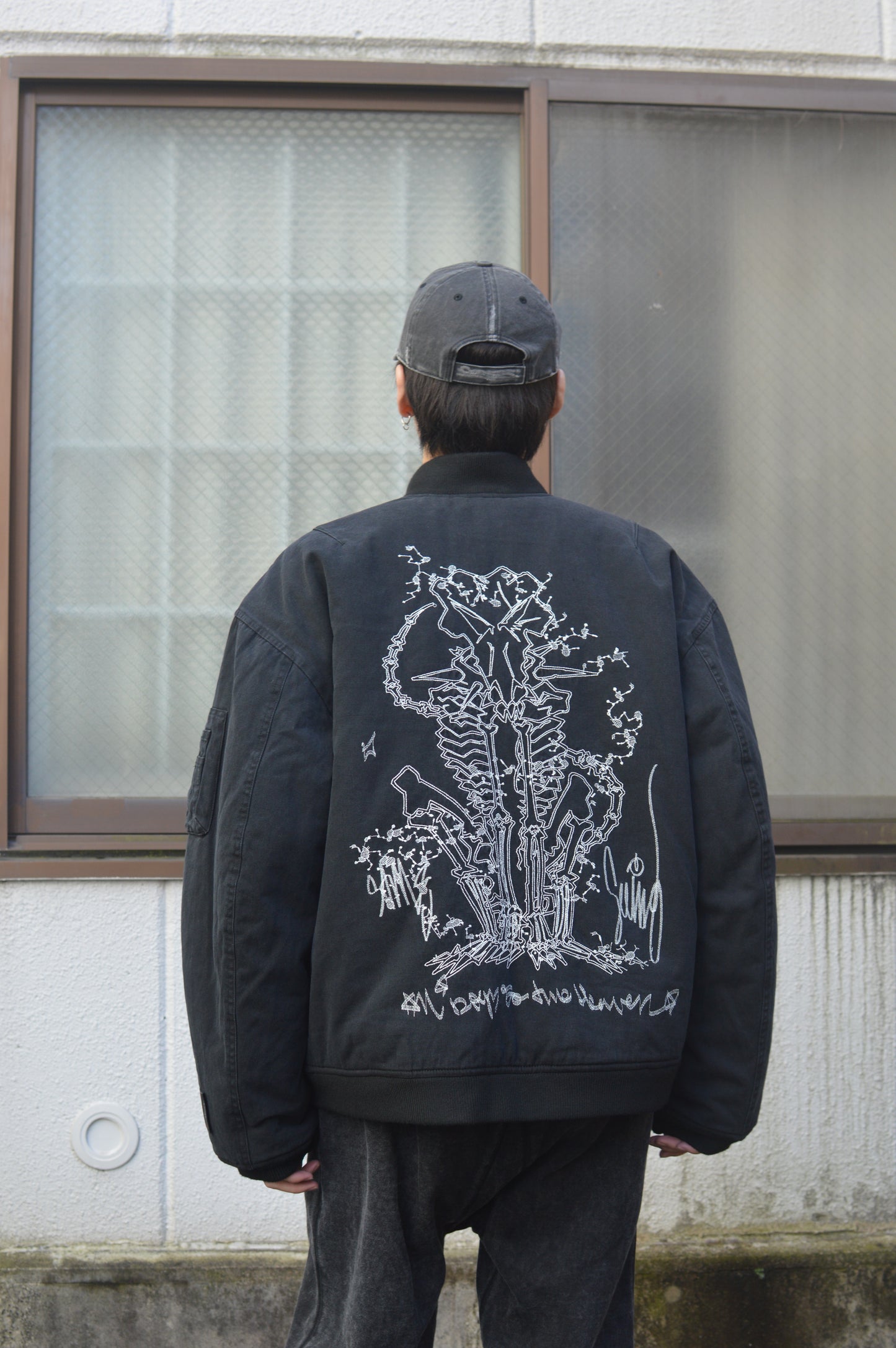 Skull dog Oversized Bomber jacket type