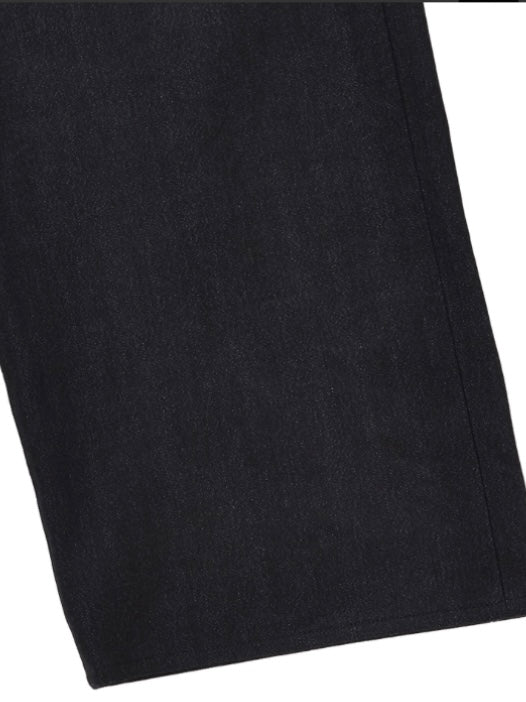 SUGARHILL TWISTED HEATHER DENIM PANTS WIDE CUT BLUE BLACK