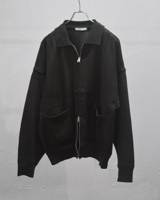YASHIKI Akiyo Zip Cardigan DARK-OLIVE