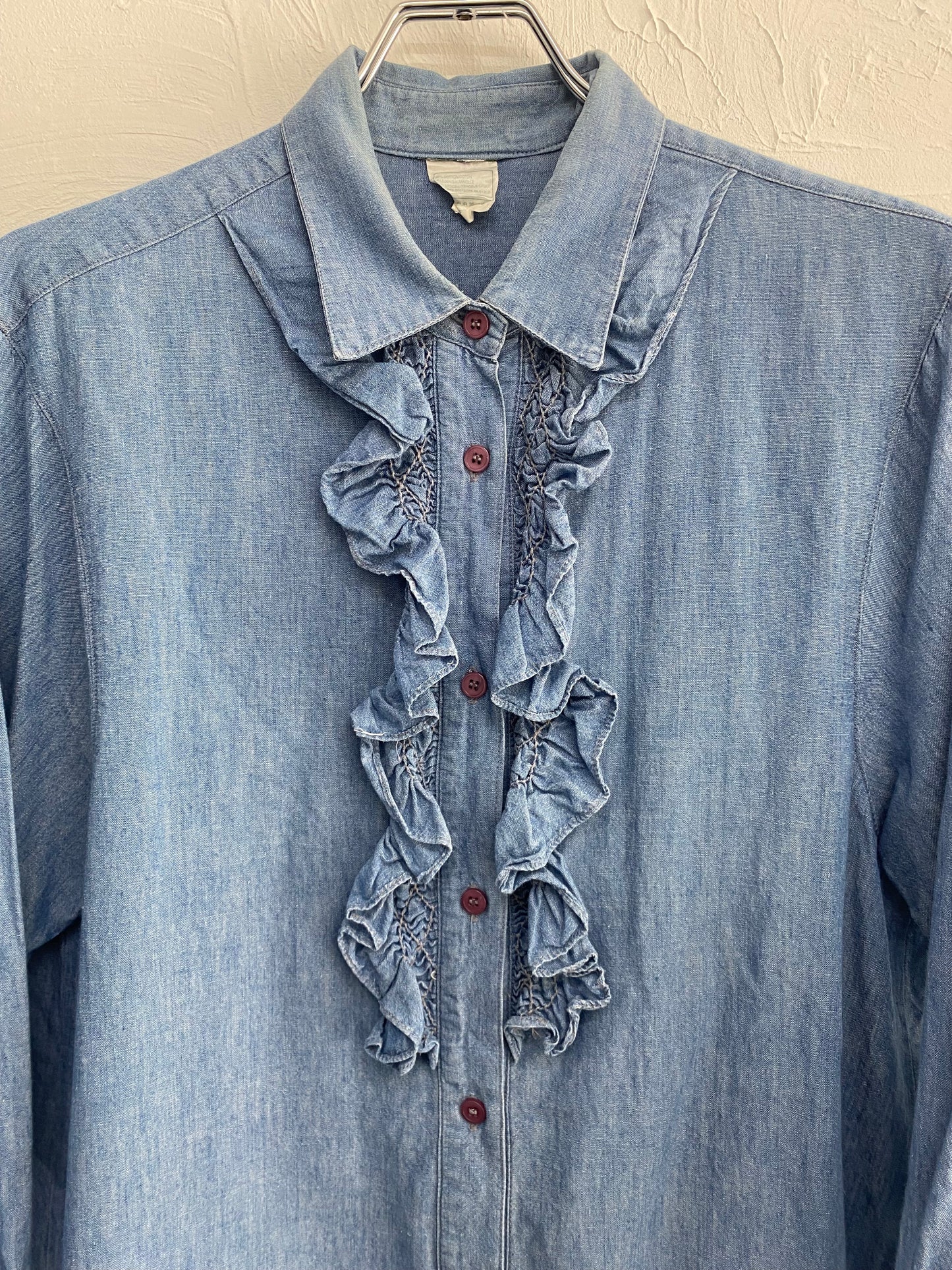 denim frill shirt