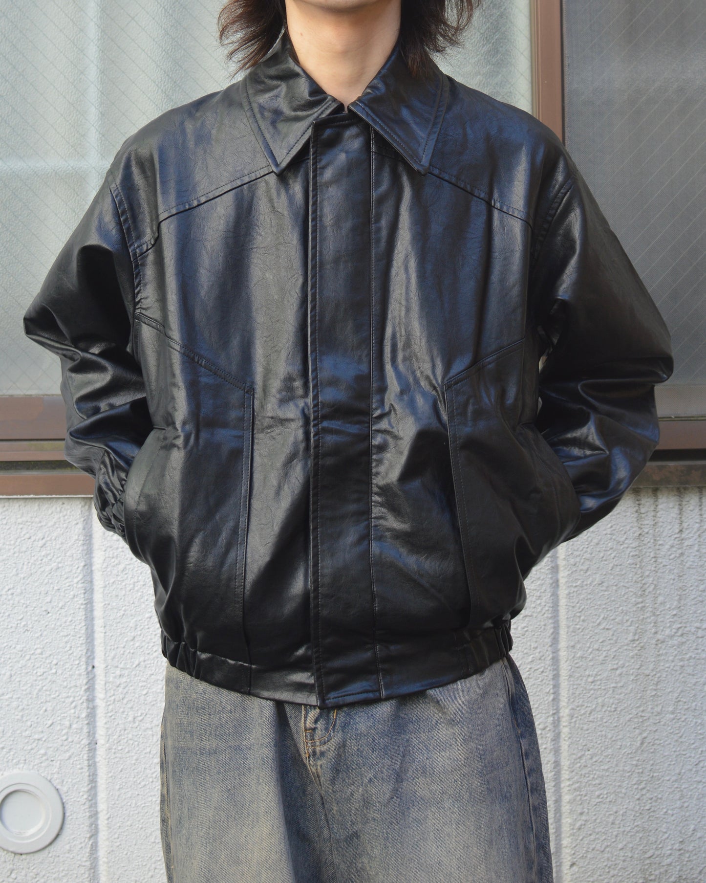 CODA BLACK SYNTHETIC LEATHER CLUB JACKET