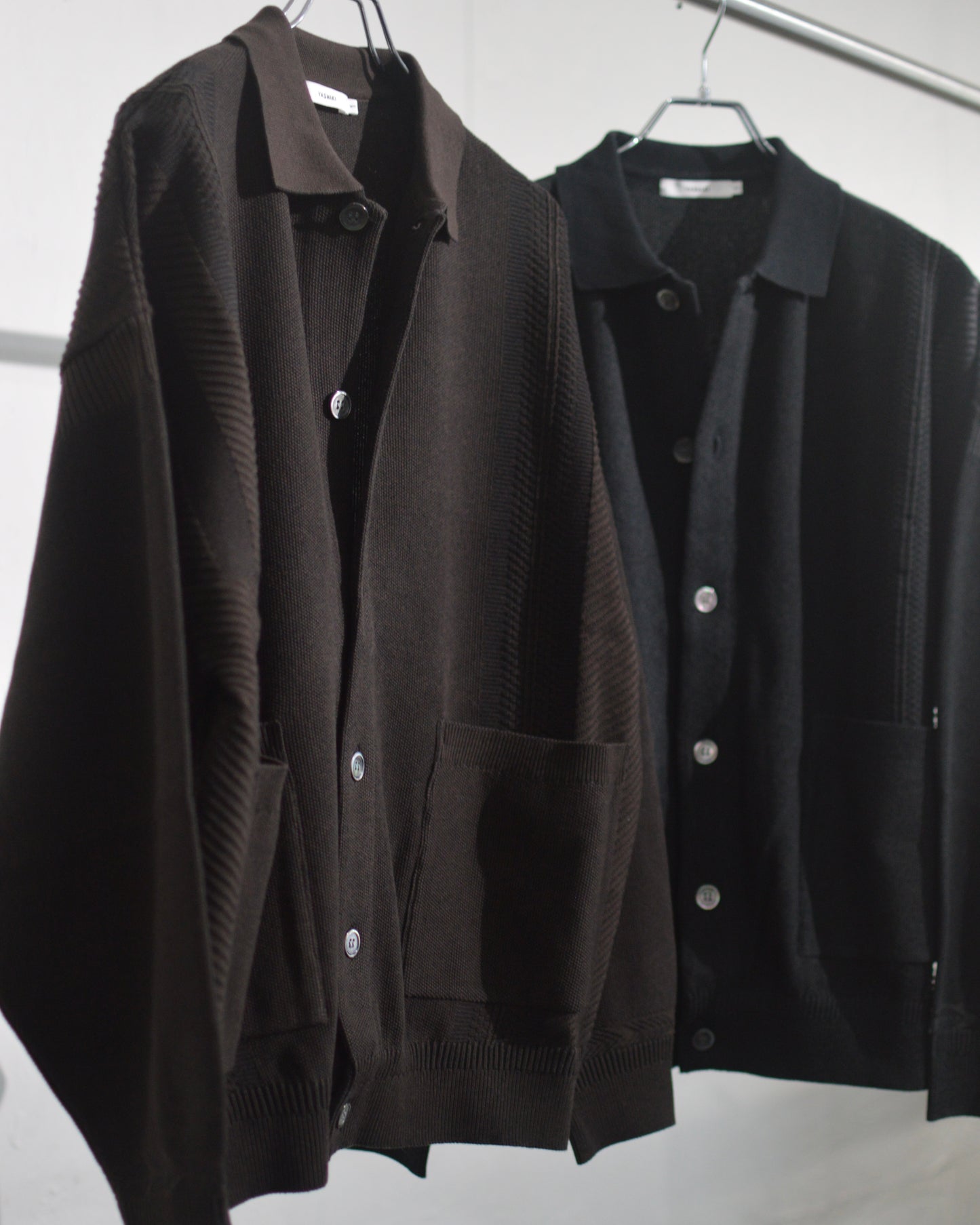 YASHIKI Kokuu Collar Cardigan BLACK
